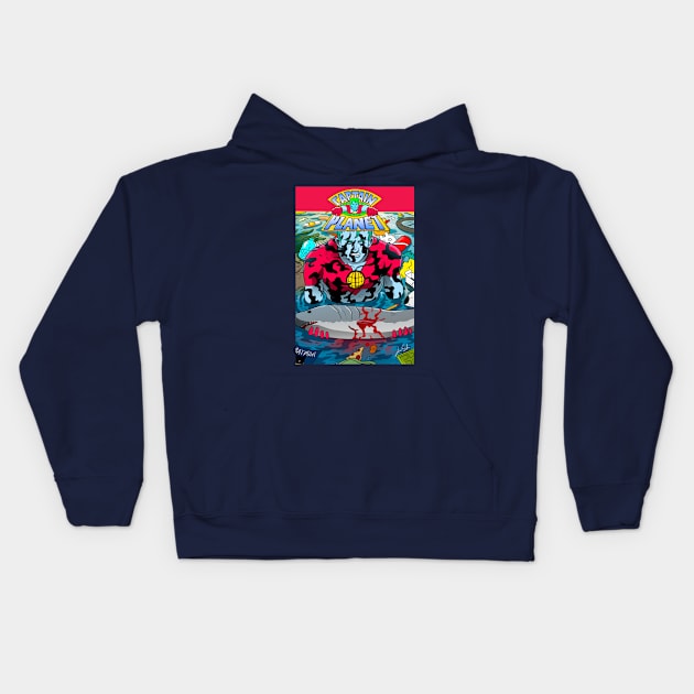 CAPTAIN PLANET SHARK Kids Hoodie by GOUP